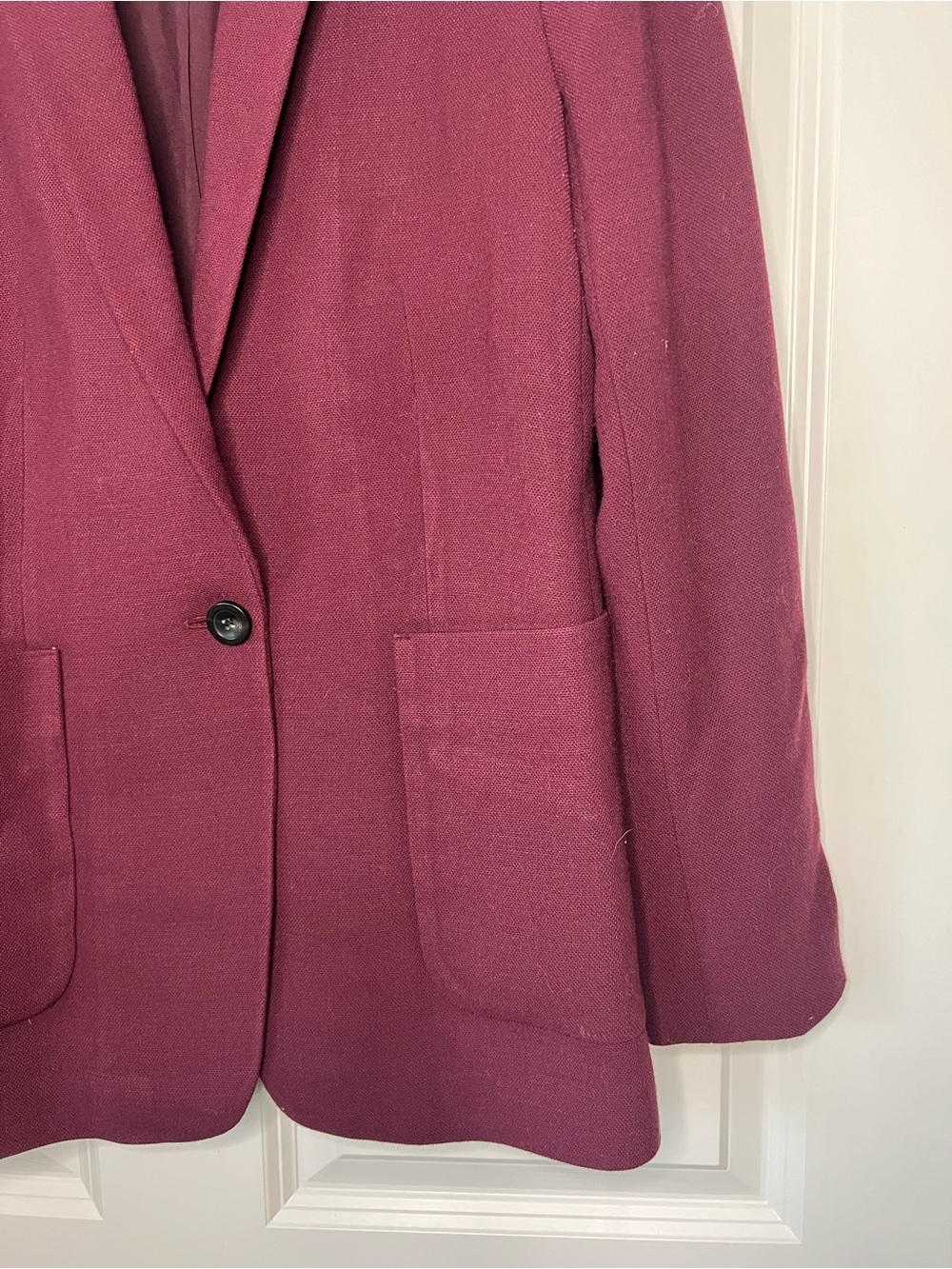 Ann Taylor Maroon Single-Button Notched Blazer - Picture 2 of 6
